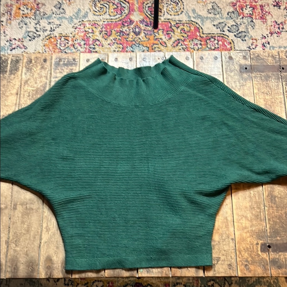 Green Ribbed Knit Sweater - shop the Mint - medium-